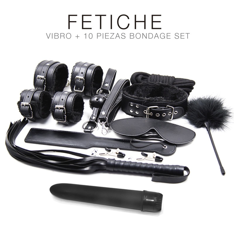 Kit Vibro + 10 piezas bondage set