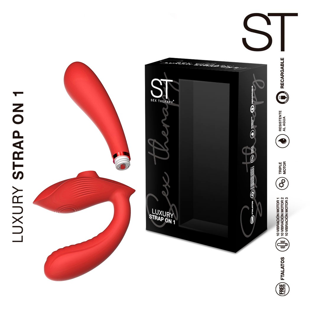 Doble estimulador luxury strap on 1