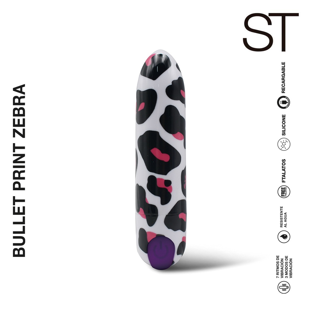 Vibrador clitoriano BULLET PRINT ZEBRA - ST-BU-0061 Zebra