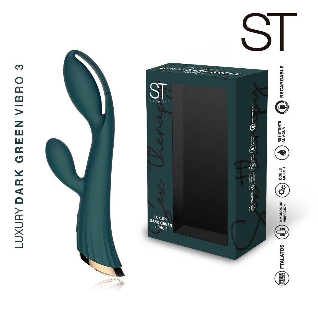 Doble estimulador Luxury Dark Green Vibro 3