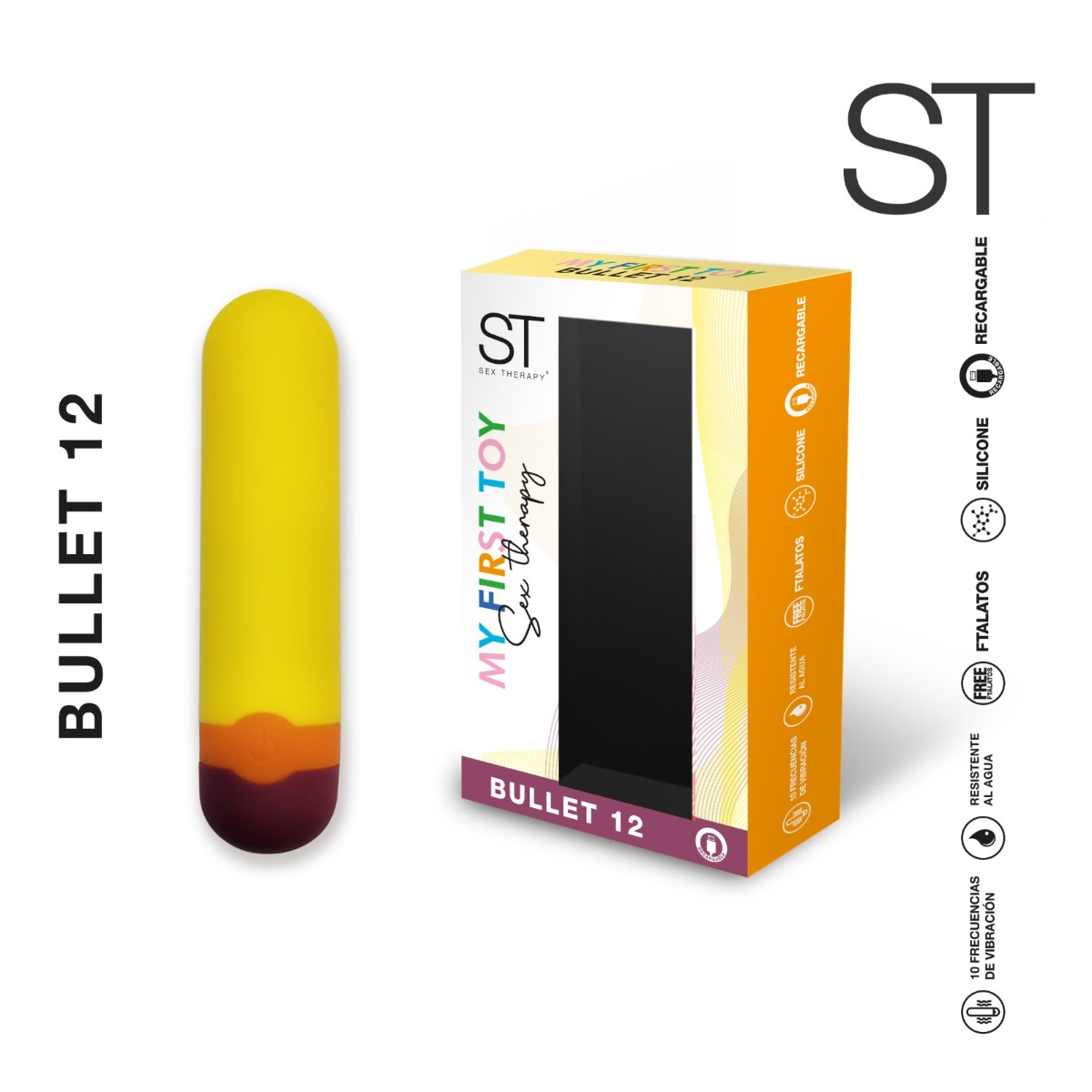 Estimulador de clitoris Bullet 12 - Amarillo