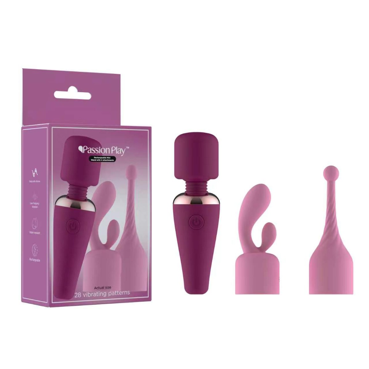 Estimulador de clitoris Mini Wand with attachments